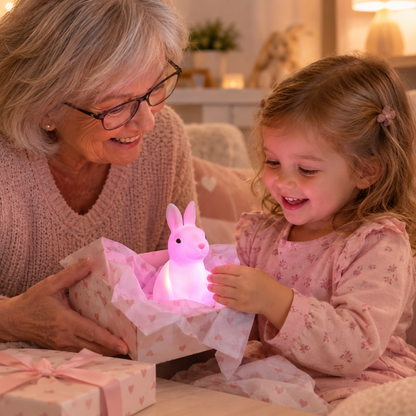 Un cadeau lumineux : la veilleuse lapin LED