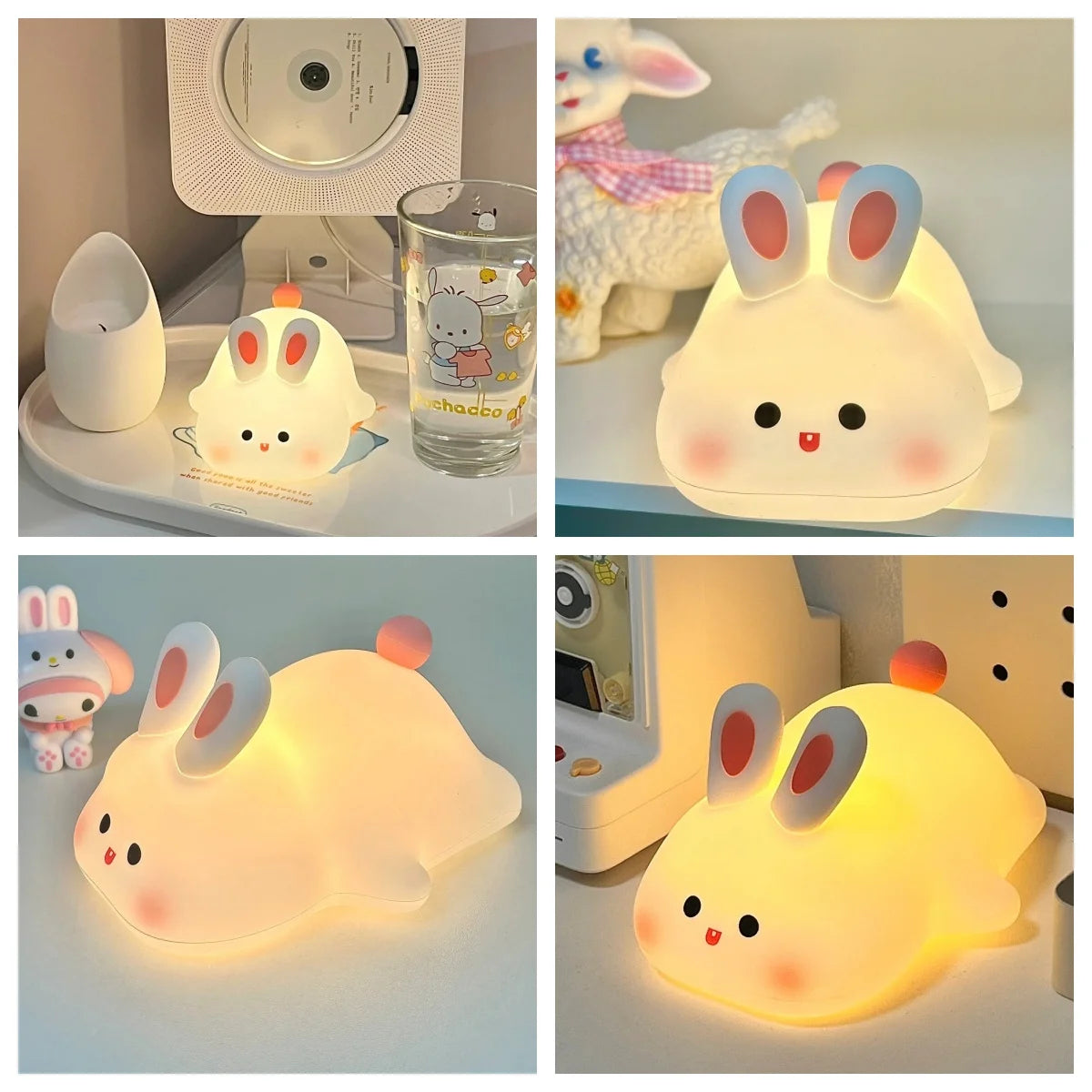 veilleuse-lapin-silicone-illuminé-dans-différentes-pièces-de-la-maison