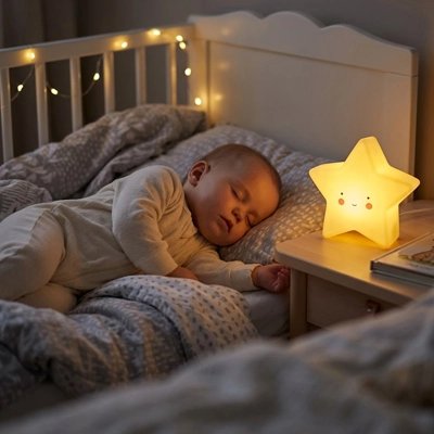 Veilleuse etoile bebe éclaire bébé pendant sommeil