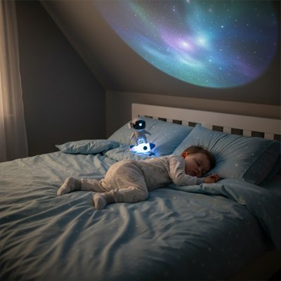 Astronaute projecteur lune