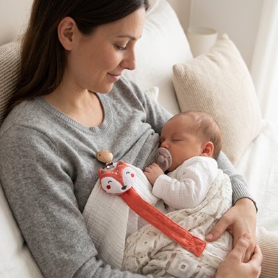 attache-sucette-bébé-maman