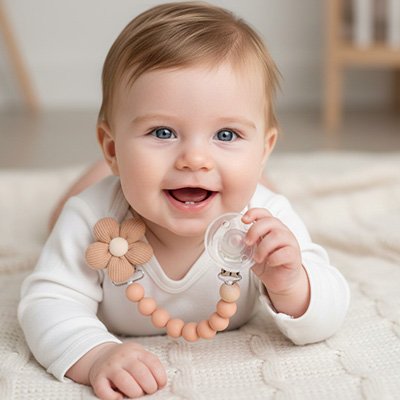 Attache- tétine-tissu-sourire