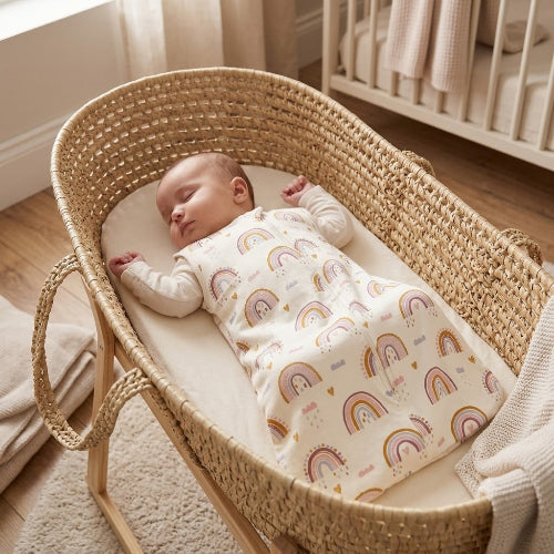 bébé dort dans gigoteuse bébé arc-en-ciel
