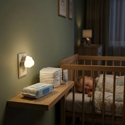 bébé ne se réveillera pas pour changer couche grâce à veilleuse murale bebe