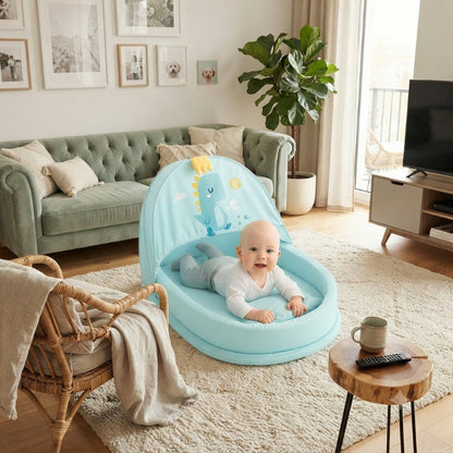 bébé se réveille dans son moustiquaire pour cododo dans salon