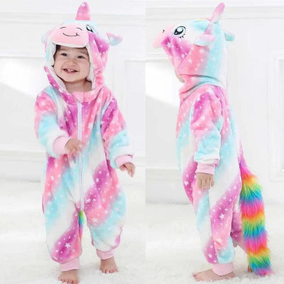 Barboteuse -Animaux- Pyjamas - Licorne-arc-en-ciel