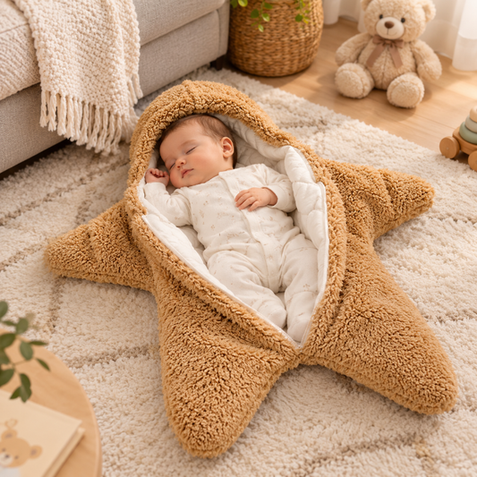 Bébé dort au salon dans nid d Ange ouvert