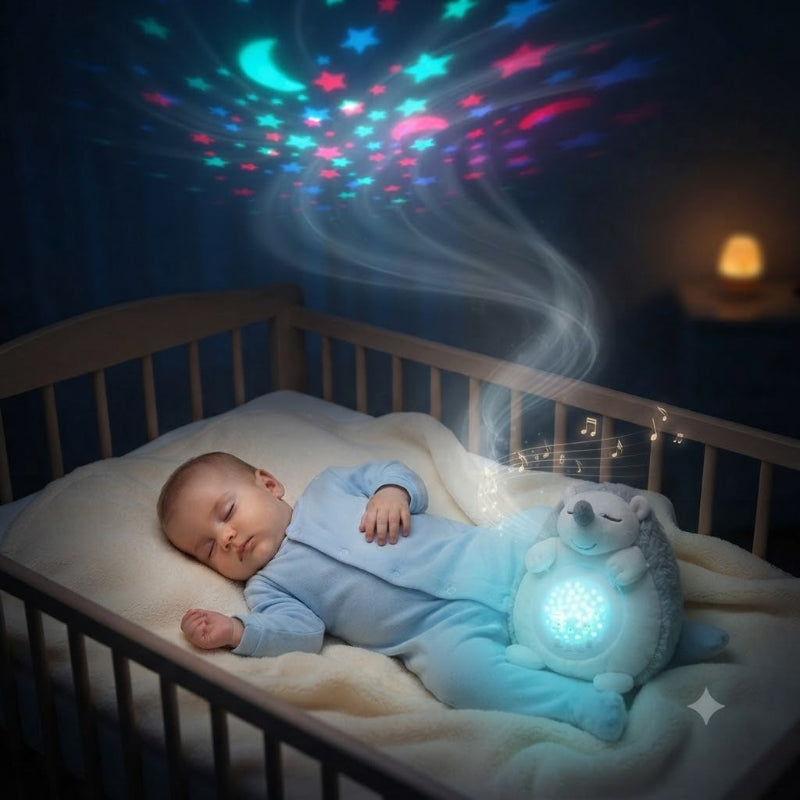 bébé dort avec sa veilleuse projection bebe musicale