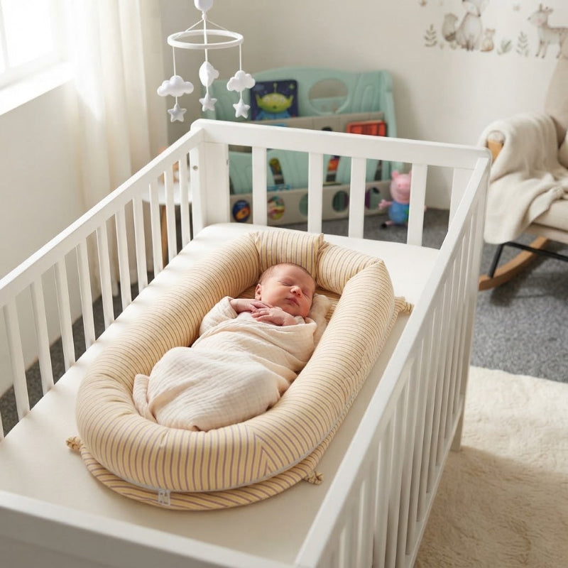 Bébé dort dans son réducteur de lit
