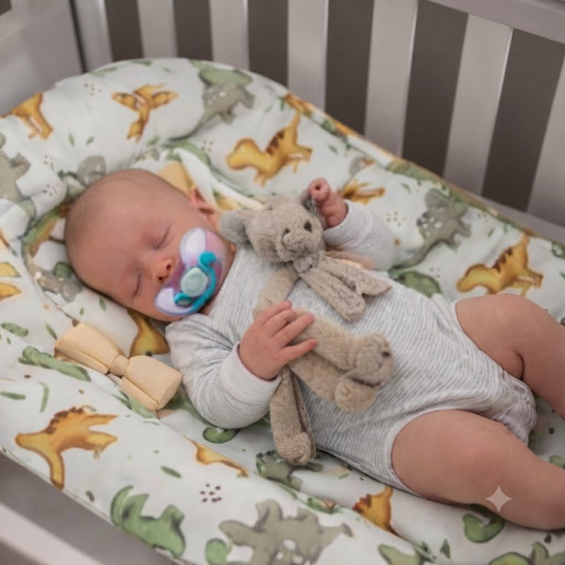 Bébé fait la sieste dans son reducteur de lit 6 12 mois