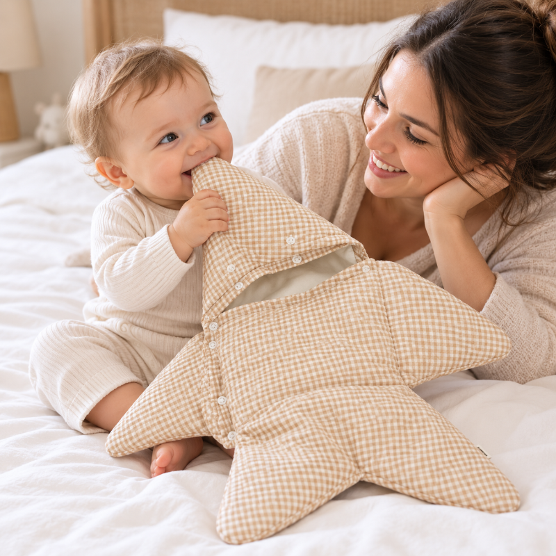 bébé mordille son nid d Ange bebe près de maman