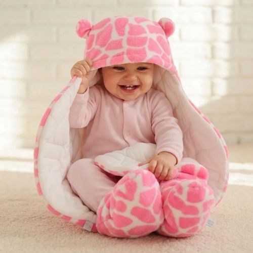 bébé s'amuse avec son nid d'ange