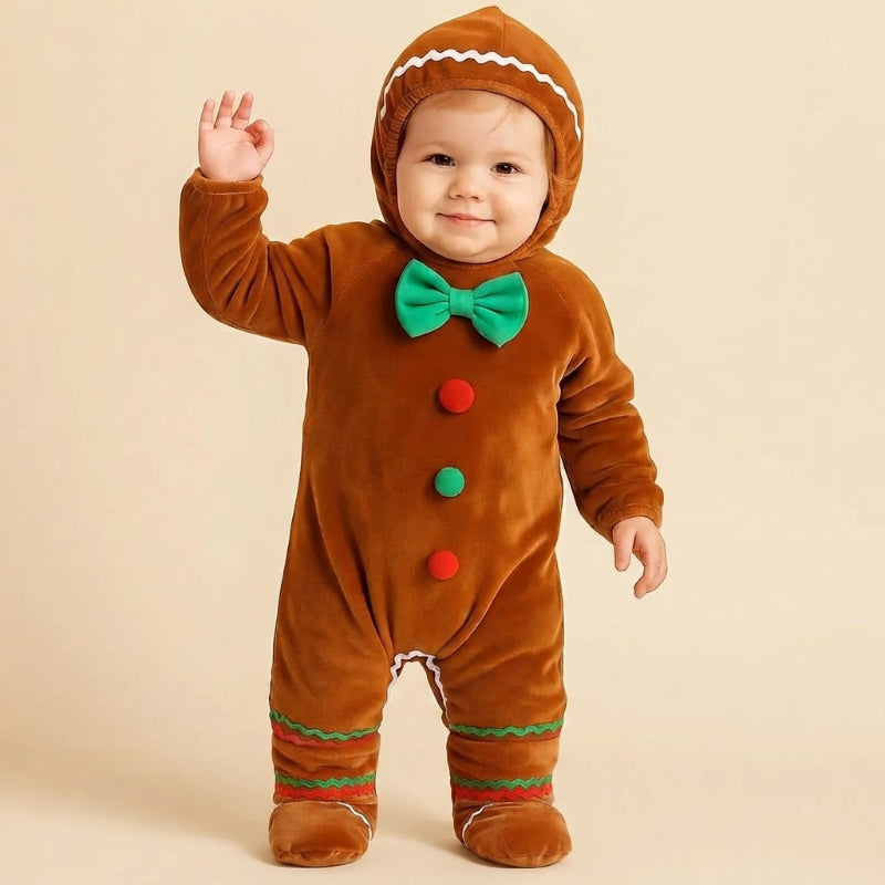 Bébé salut dans son pyjama noel