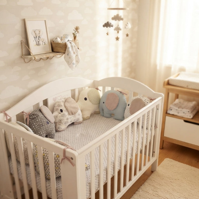 chambre bébé avec tour de lit bébé éléphant unis