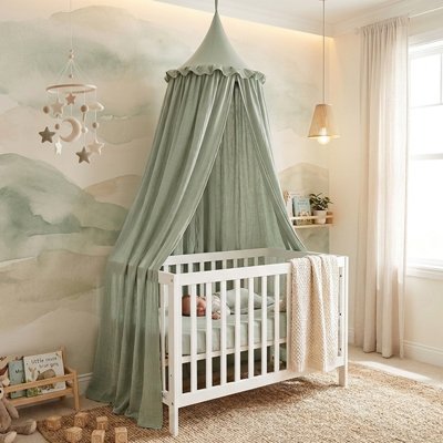 ciel de lit bébé vert décoration