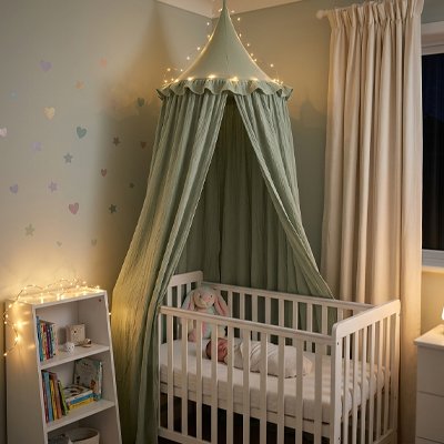 ciel de lit bébé lumières LED bébé dort