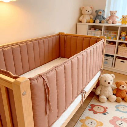 contour de lit de bébé brun