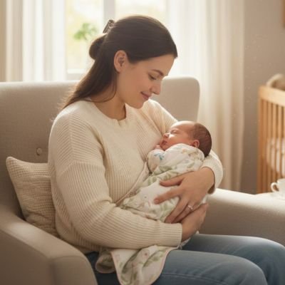 couverture- bébé-naissance-bras -maman
