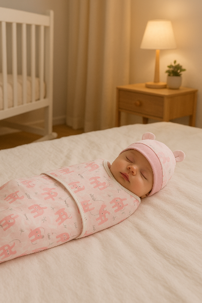 couverture d_emmaillotage-confortable-rose