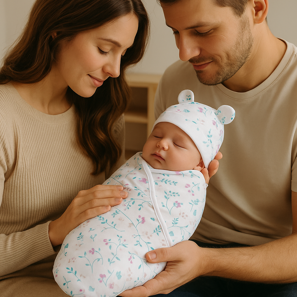 couverture d'emmaillotage-fleurs