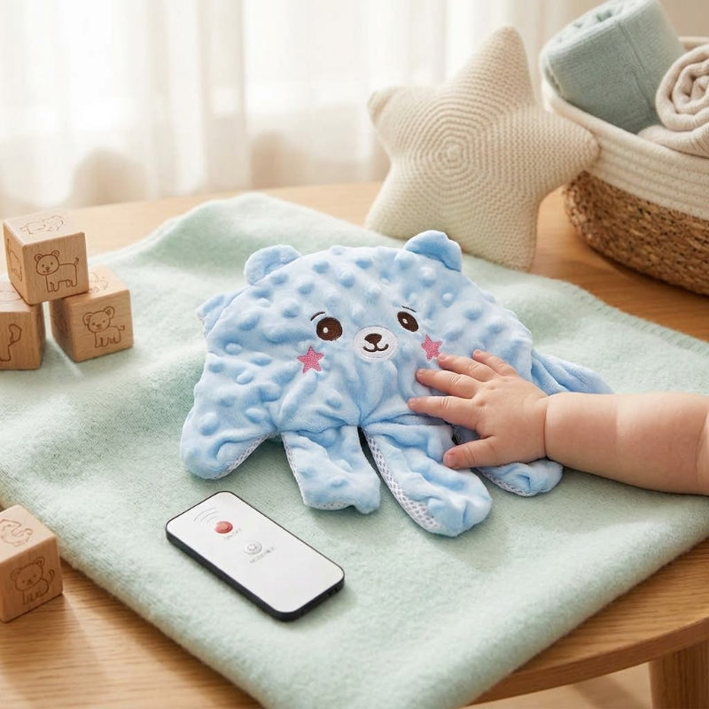 doudou bebe mains ours bleu