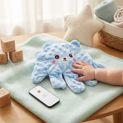 doudou bebe mains ours bleu