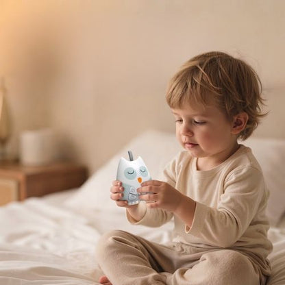 garçon manipule veilleuse bruit blanc bébé