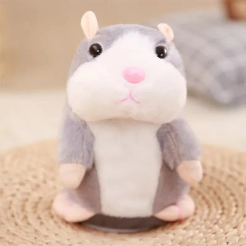 hamster peluche interactive Grise