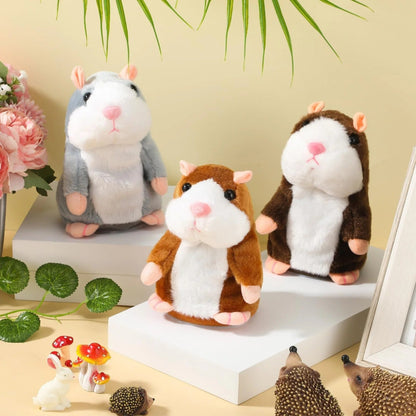 les 3 couleurs de peluche interactive. Rouxl, gris, brun foncé