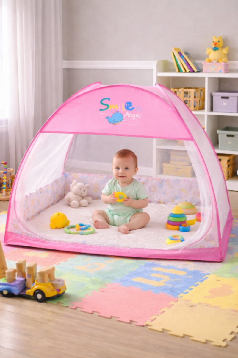 lit-moustiquaire-bebe-geant-rose