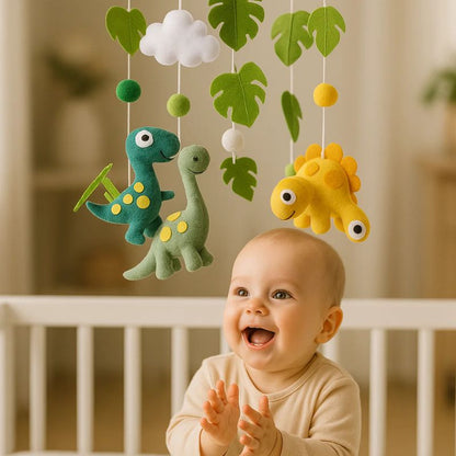 mobile bebe Dino et bébé trop heureux