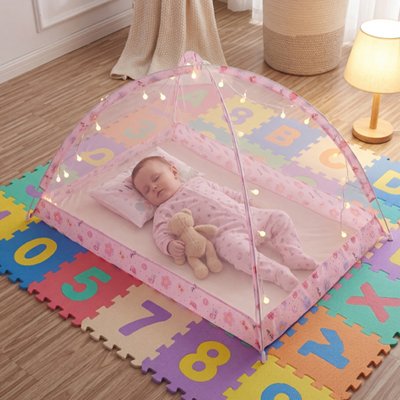 Moustiquaire lit bébé sieste-salle-jeux