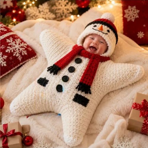 nid d Ange bébé bonhomme de neige et bébé