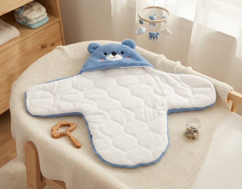 nid d'ange bebe bleu ouvert