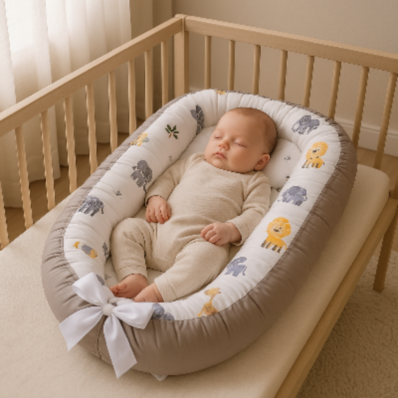 réducteur de lit bébé jungle avec bébé