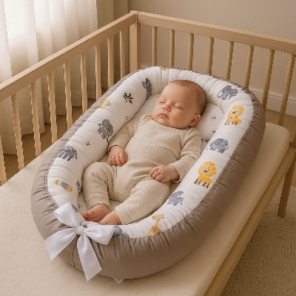 réducteur de lit bébé jungle avec bébé