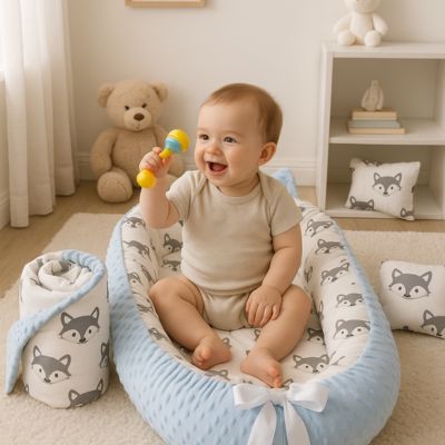 reducteur-de-lit-bebe-avec-bébé-qui-s'amuse
