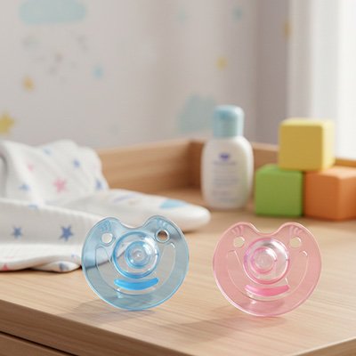 Tétine bébé rose et bleu