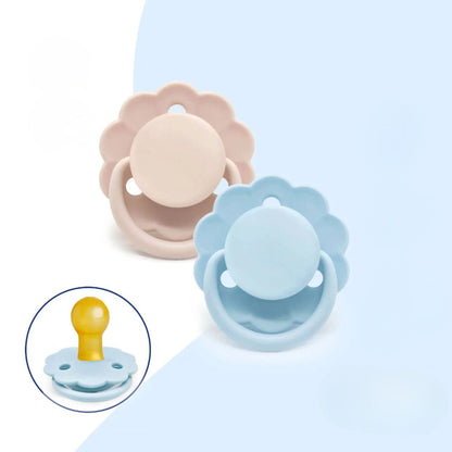 tétine-modèle-fleur rose et bleu