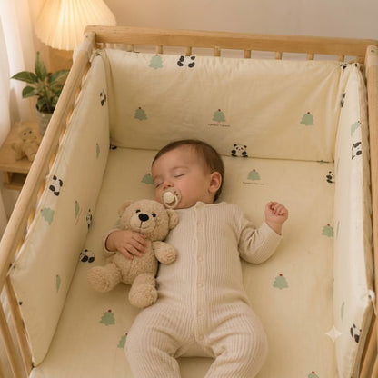 tour de lit ourson-bébé-dort