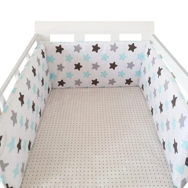 Tour de lit bébé étoile bleu