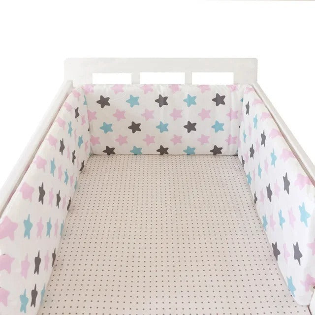 tour de lit bébé étoile rose