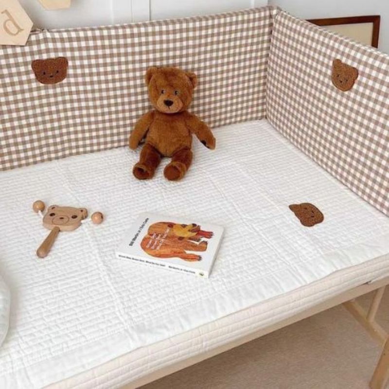 tour de lit bebe ourson brun pale