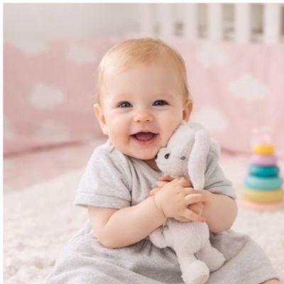 tour de lit nuage fille heureuse