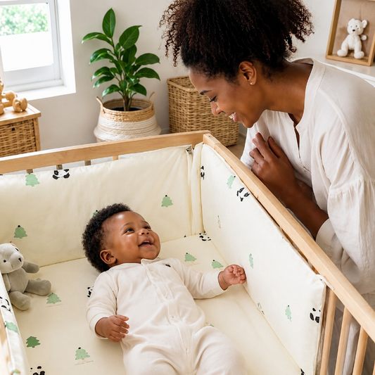 tour de lit ourson Maman et bébé reposés