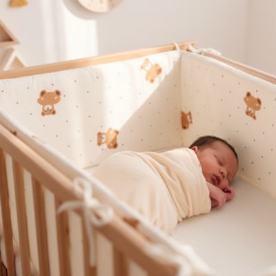 Tour de lit ourson avec nouveau-né