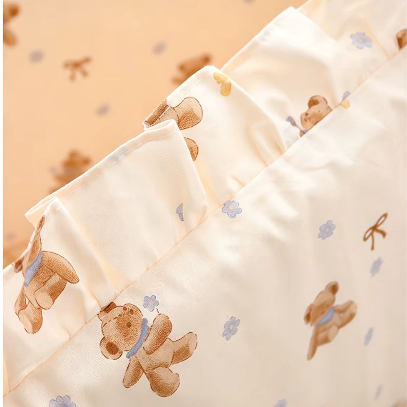 Tour de lit ourson bordure dentelle