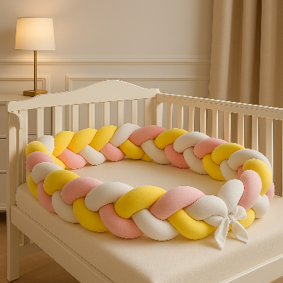 Tour de lit tressé | Jaune - Création Bébé-Maman