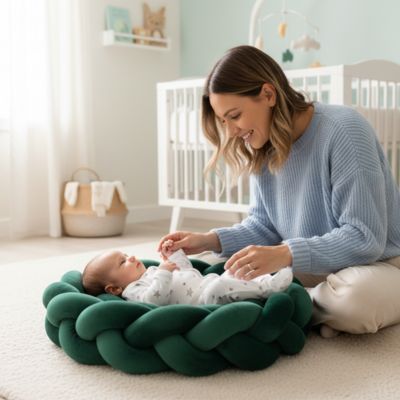 tour de lit tresse bébé maman