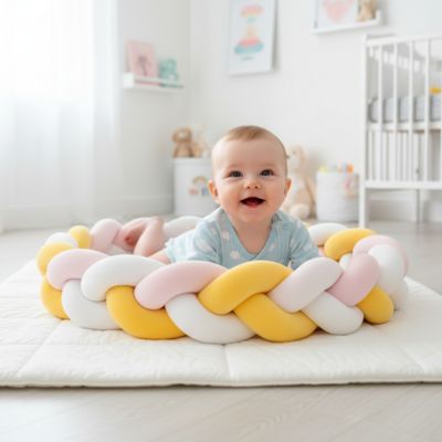 Tour de lit tressé bébé au sol